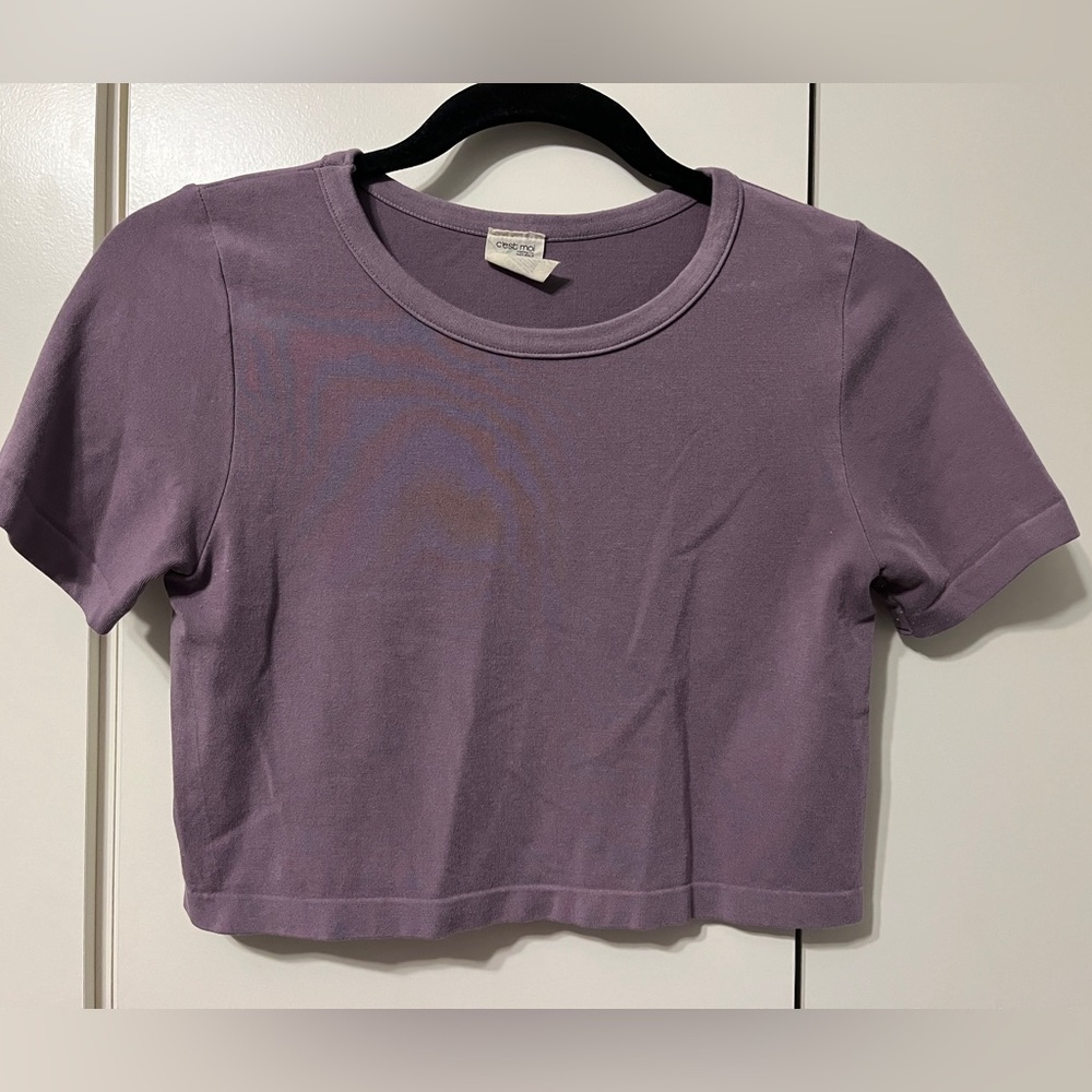 C’est moi Purple Bamboo Crop Top one size